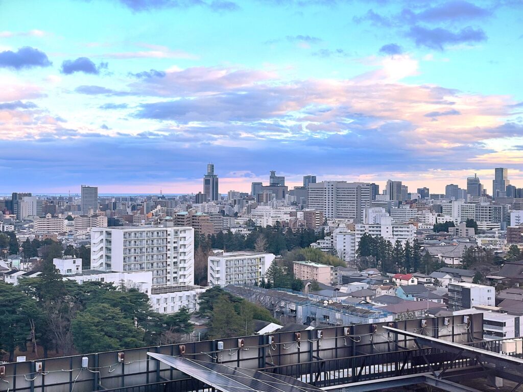 東北福祉大学国見キャンパスからの仙台の眺め