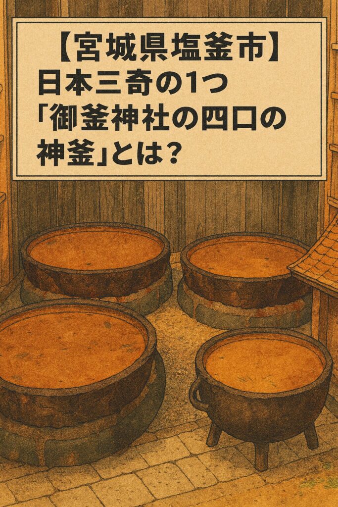 【宮城県塩釜市】日本三奇の１つ「御釜神社の四口の神釜」とは？