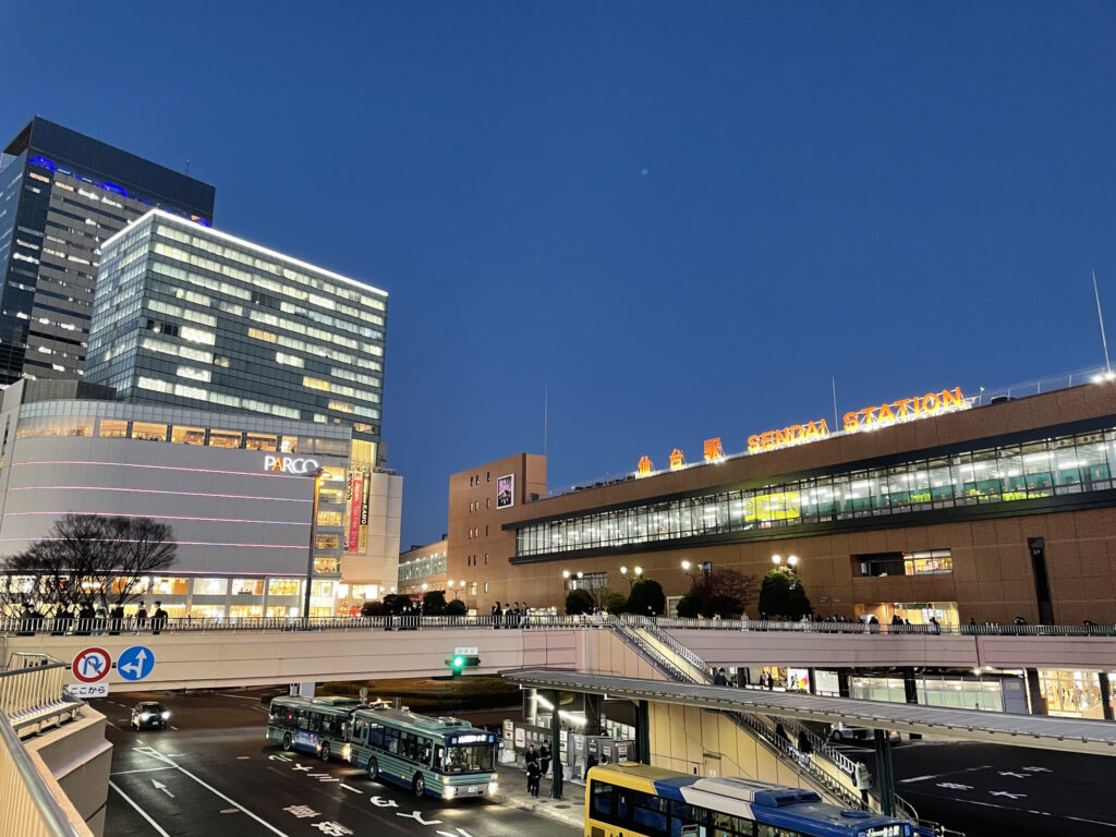 宮城県仙台市のペデストリアンデッキ