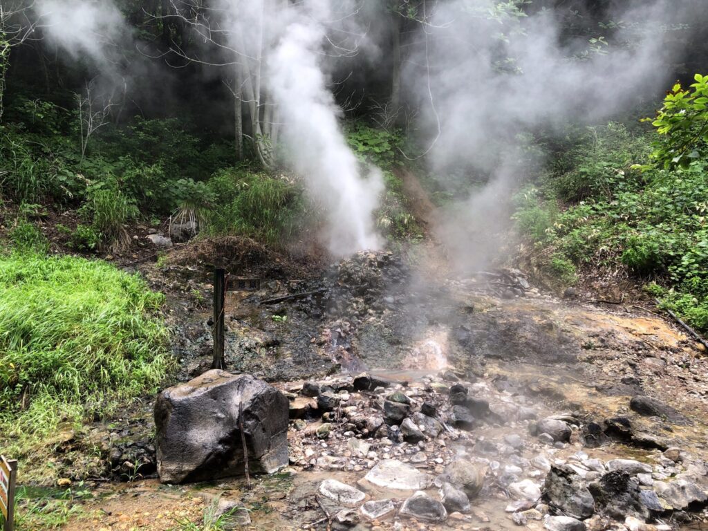 宮城県大崎市の鬼首地獄谷遊歩道のかんけつ泉