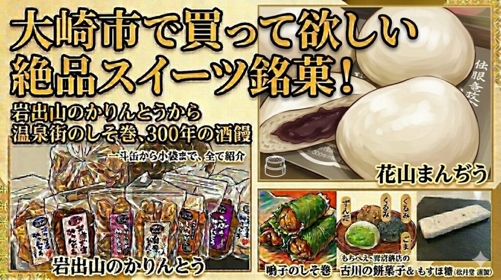 大崎市で買って欲し絶品スイーツ銘菓7選!岩出山のかりんとうから鳴子の栗だんご、雁月まで全て紹介