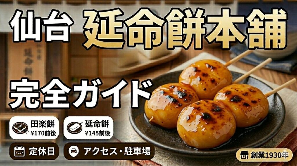 仙台の延命餅本舗の田楽餅・延命餅の値段は？メニューや定休日、口コミ・レビュー、いつ創業した？アクセス・駐車場など解説！
